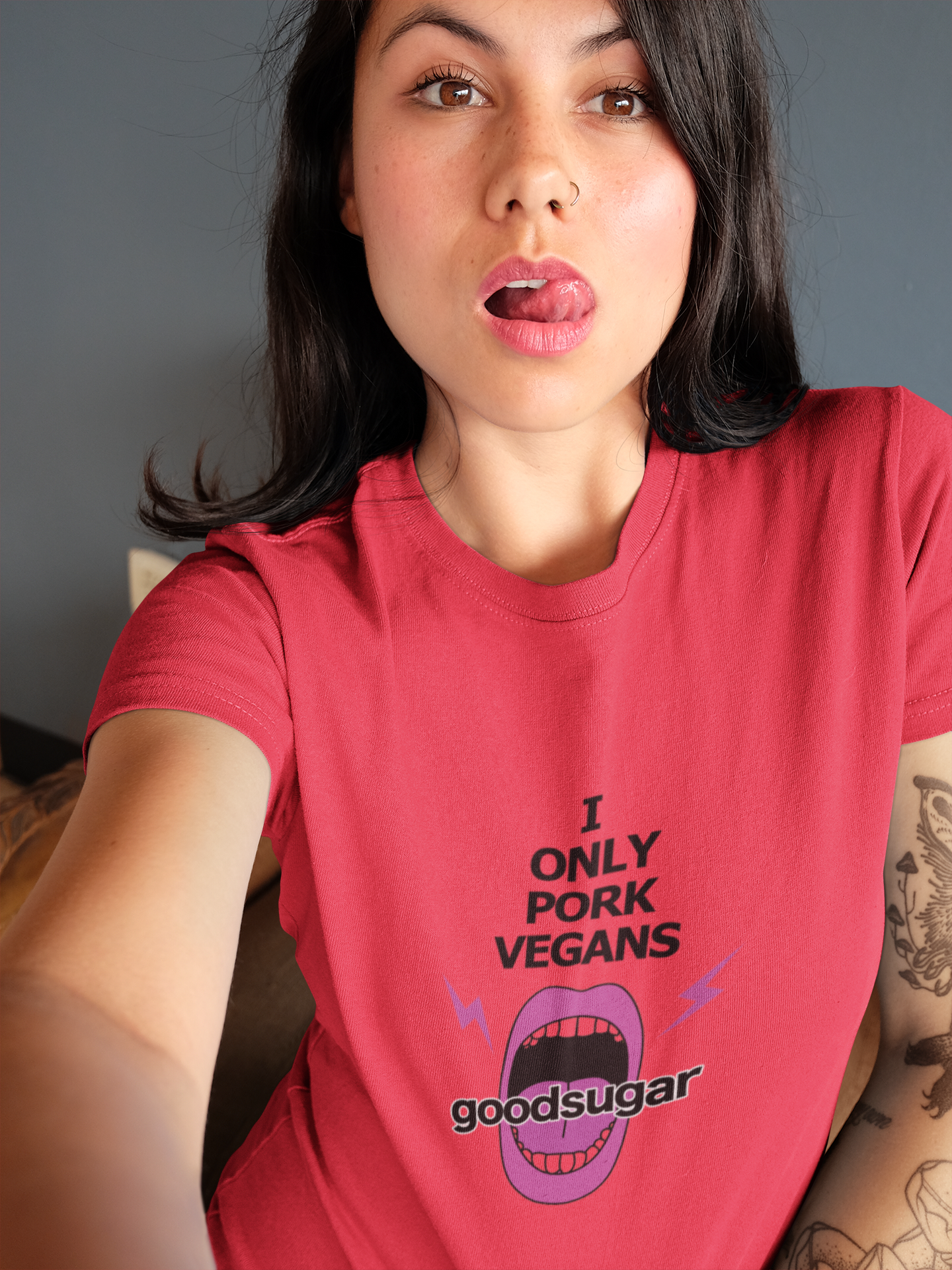 t-shirt: 'I Only Pork Vegans'
