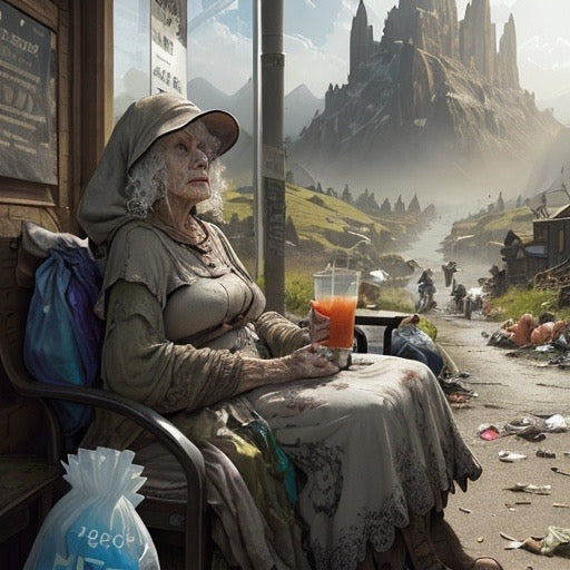 old lady with Bags