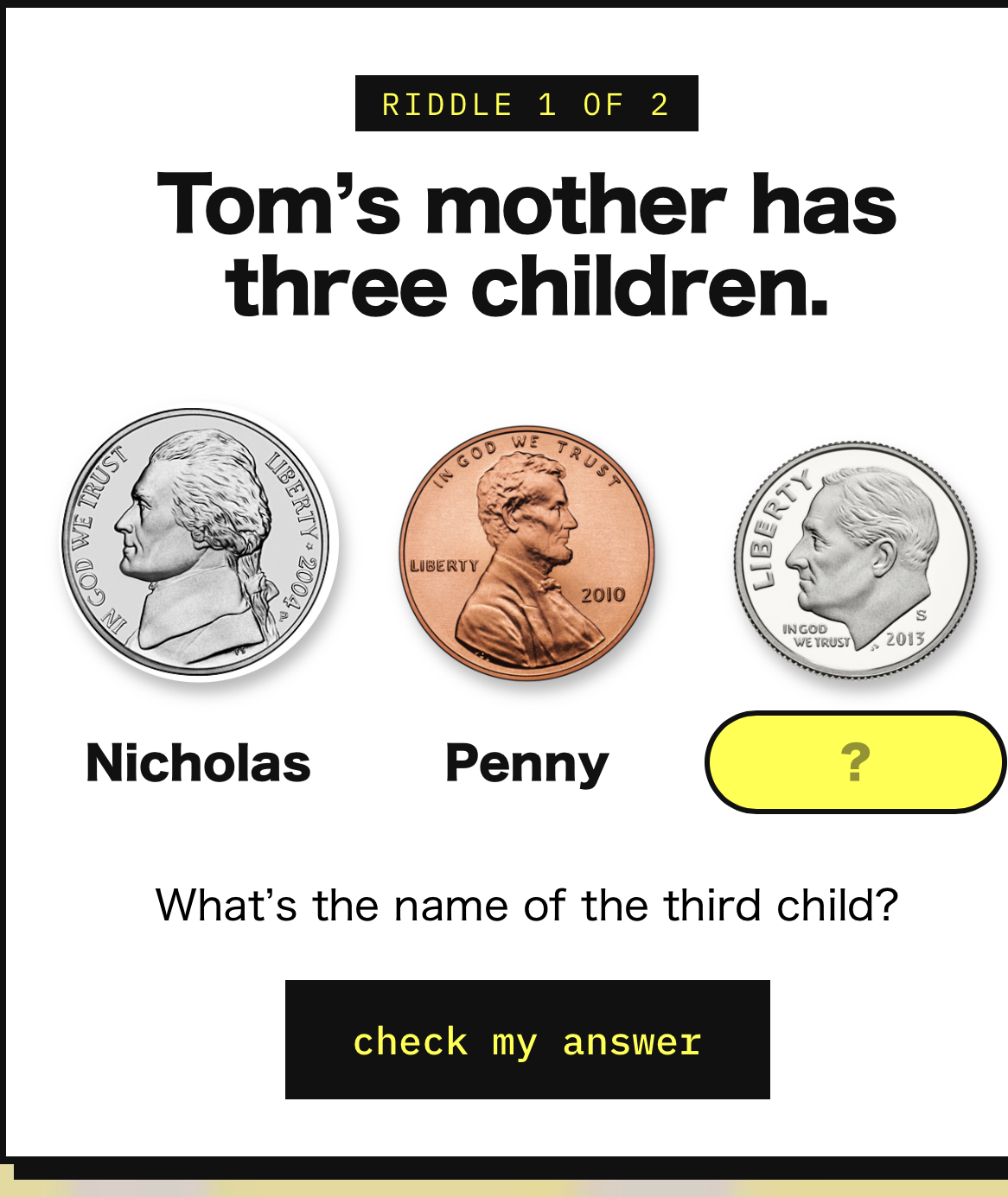 Two Riddles: Tom's Mom and Nova's Dad