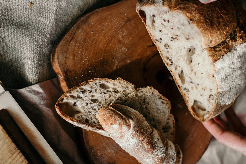 sourdough bread: no-processed sugar, no-refined flours