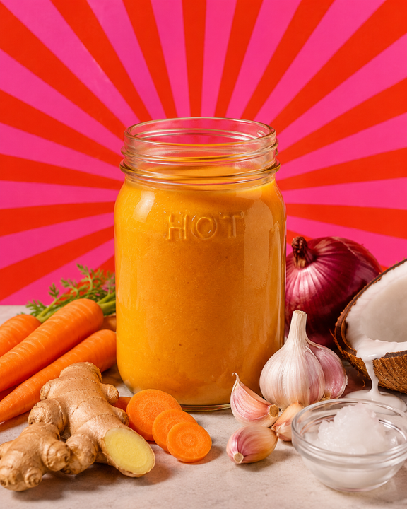 carrot ginger soup 16 oz. (hot)