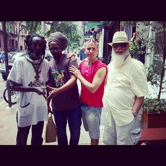Left to right: the king of a country I can’t remember, Chef Jermaine Jonas from Antigua, me, and Ira Kramer (RIP), on East 10th Street, around 2011–12.
