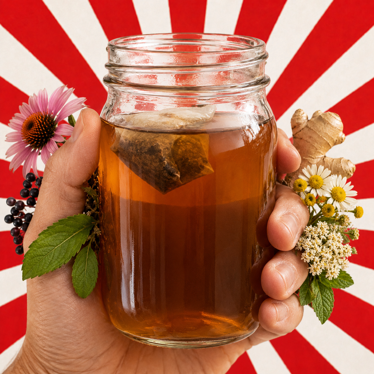 hot tea selections (delivered in a glass mason jar)