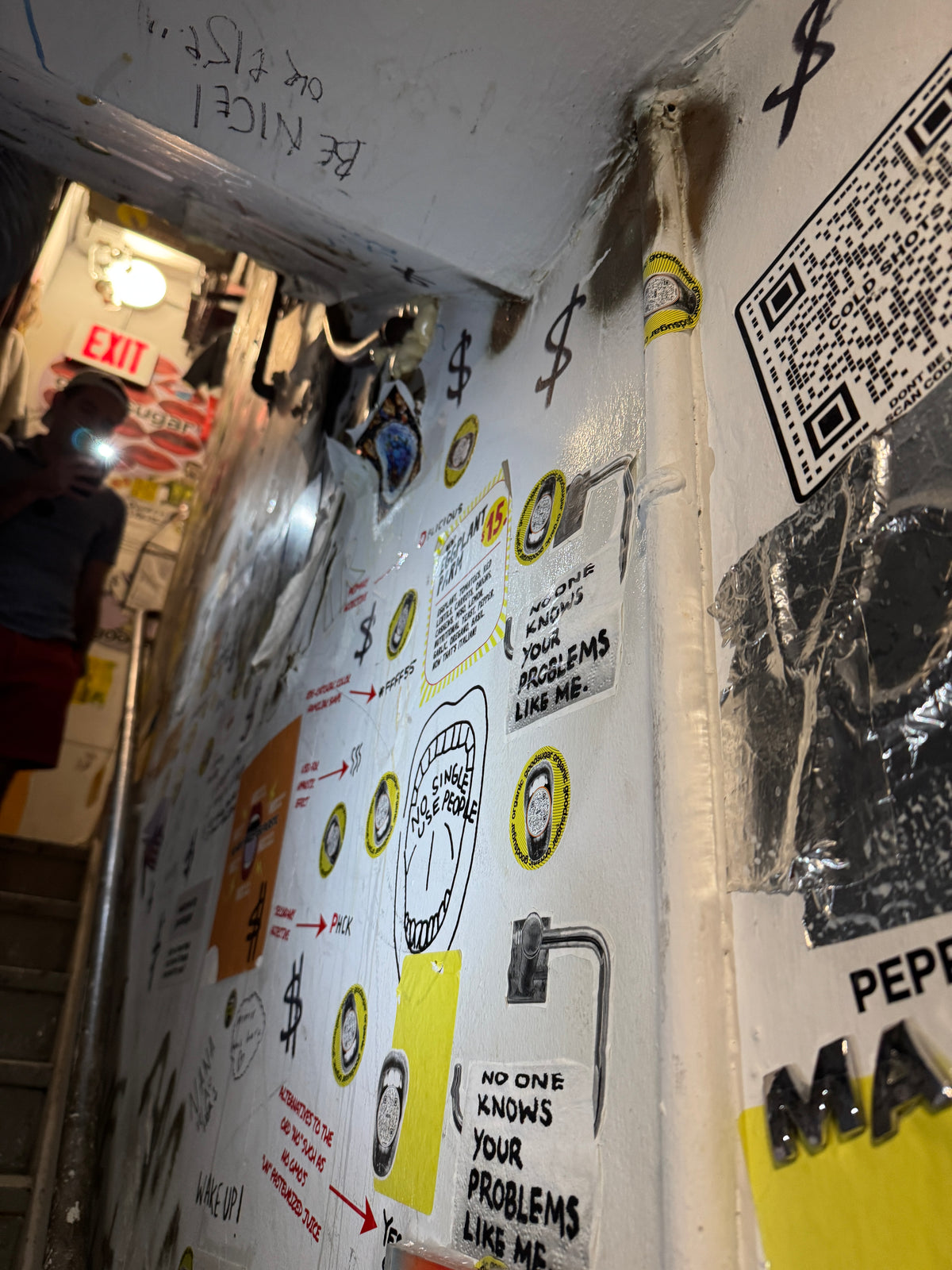 The team and I tagged the basement staircase in the most insane ways. It looks like CBGB’s in there, as if we’d occupied the space for decades. goodsugar, 2024.