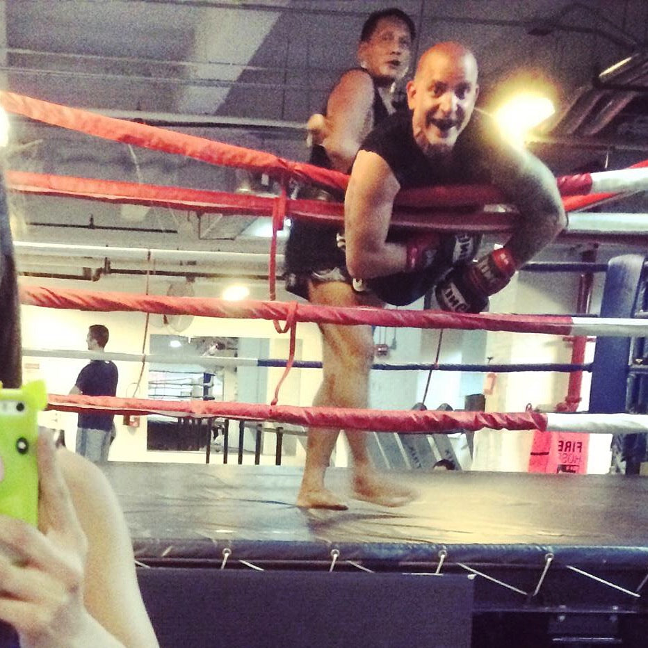Five Points Academy on Lafayette. Training with a Thai master, who got annoyed that my head movement was too American-boxing, so he threw me out of the ring. I was defenseless.